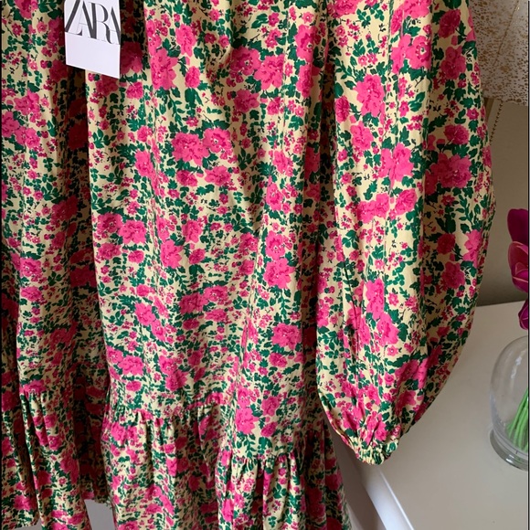 NWT zara puff shoulder print dress - Picture 3 of 11